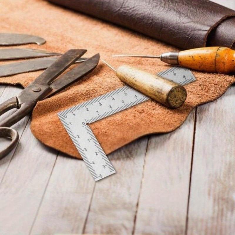 1Pcs Thickened Stainless Steel Ruler L-Shaped Right Angle Ruler Metal Small Frame Ruler Measuring Layout Tool Steel Angle Ruler