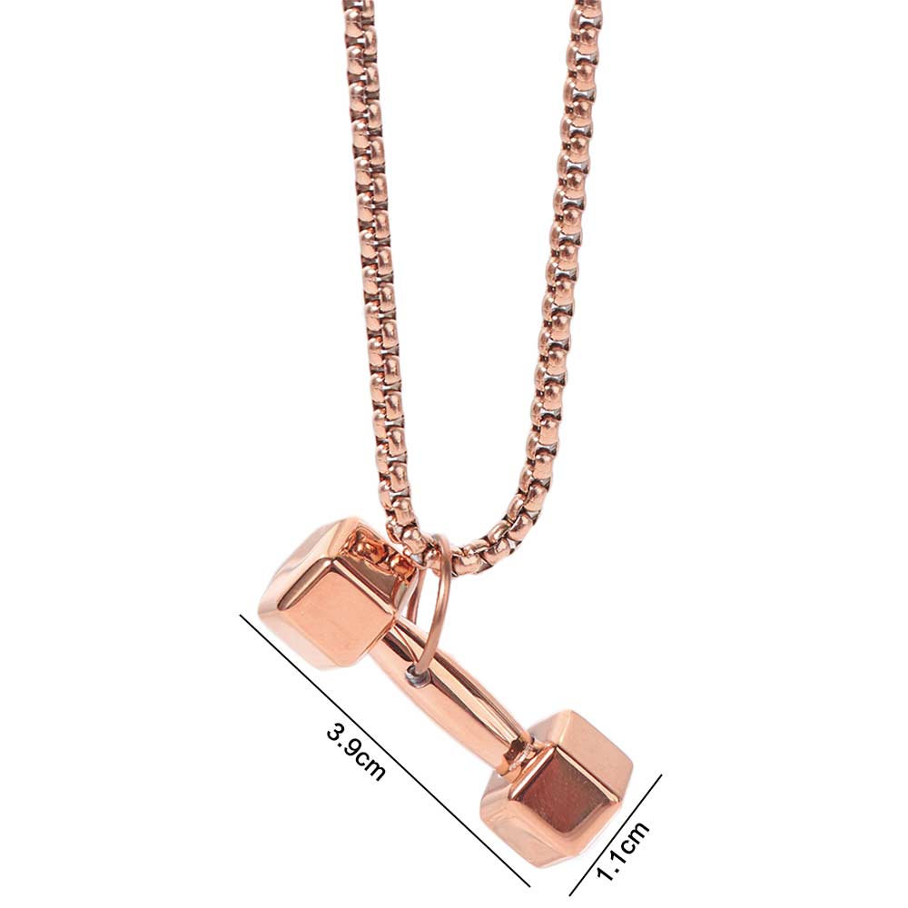 Mini Fitness Series Pendants Titanium Steel Dumbbell Sports Necklace Dumbbell Necklace  Bodybuilder