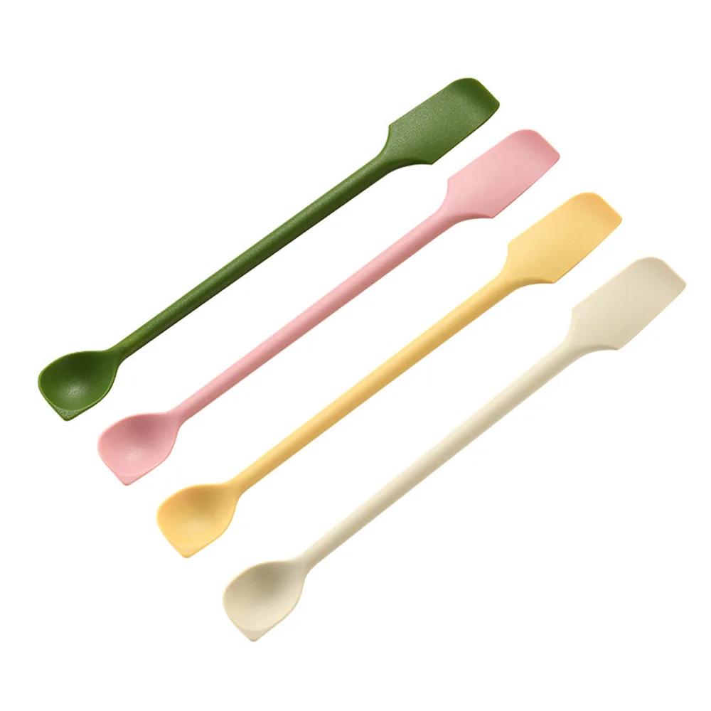 Silicone Spatula Set Double-Headed Scraper Cosmetic Jam Cream Deep Bottle Mini Spatula Lengthened Small Tip Spa Makeup Tool