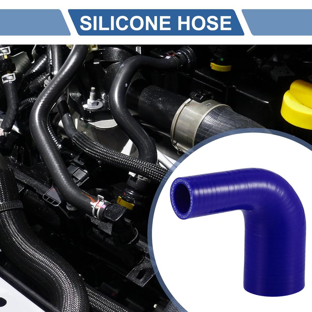 X AUTOHAUX 1pcs 25mm/0.98"-45mm/1.77" Inner Diameter 90mm/3.54" Length 90 Degree Blue Car Silicone Hose Hose Universal