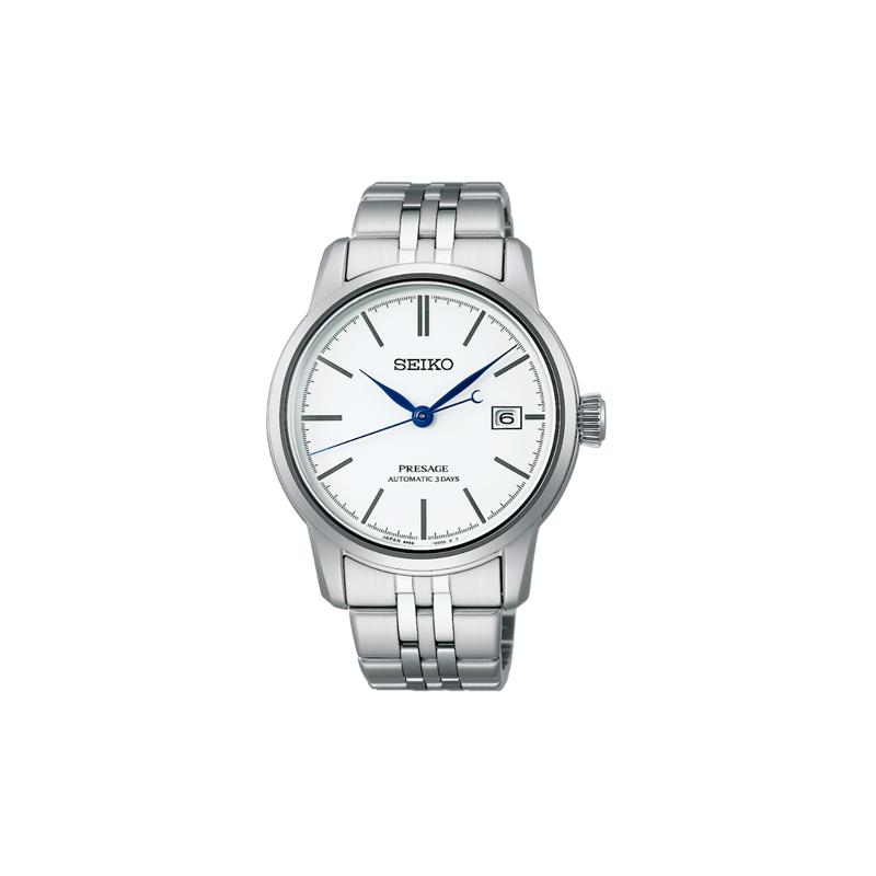 SEIKO Presage series 100 meters waterproof depth Automatic Steel Strap men s watch white dial SARX105 синий