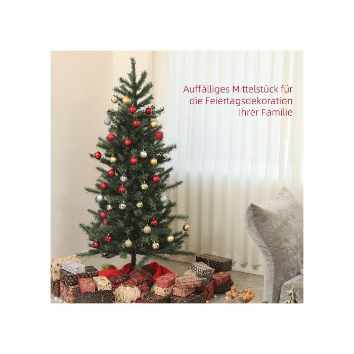 HOMCOM Sapin De Noël Artificiel 180cm Avec 467 Pointes Ignifugées,pliable, Support En Acier Pour Une Décoration De Noël Festive,vert