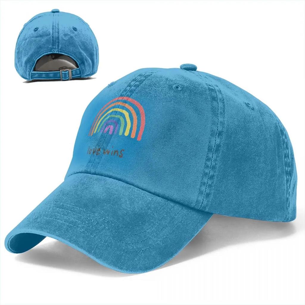 LGBTQA Pride Love Wins Baseball Cap Distressed Washed Sun Cap LGBT Pride Gay Legalize Gay Rainbow Outdoor Activities Caps Hat
