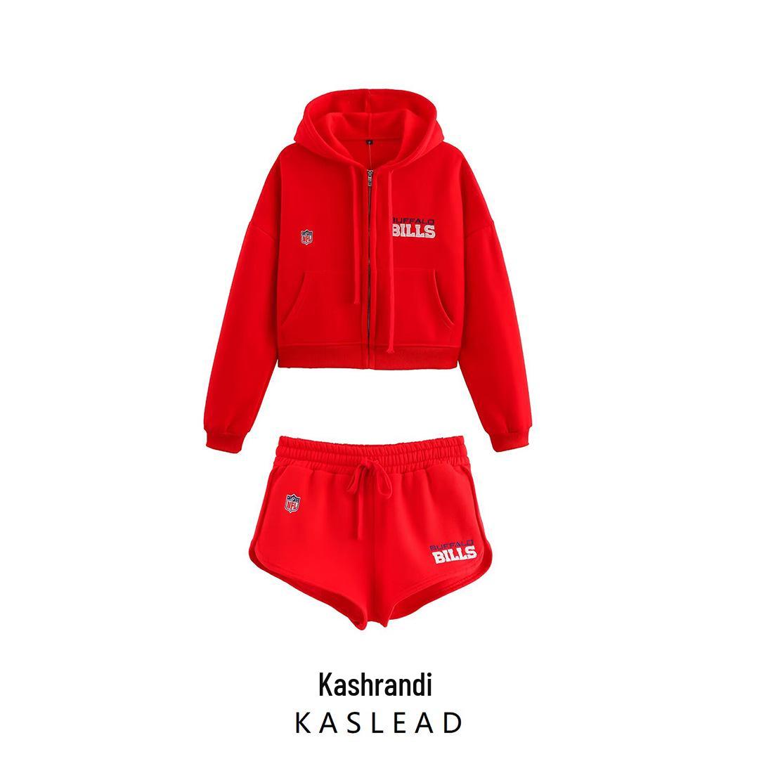 

Spring 2025 Women s European & American Style Hooded Sweatshirt with Shorts L