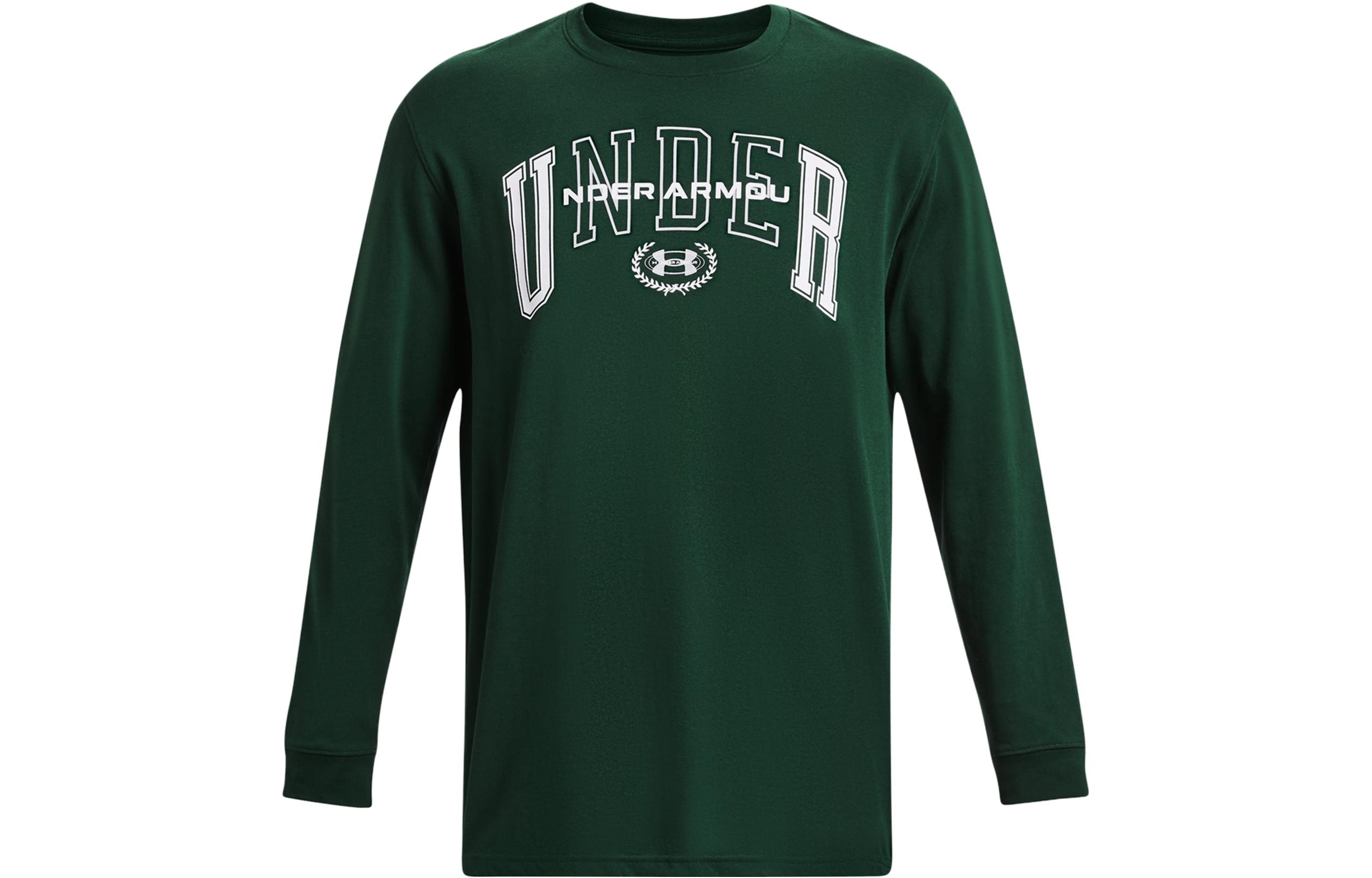Under Armour T Shirts Men s Green Crew Neck Moderate Straight Fit 1379576-322 S
