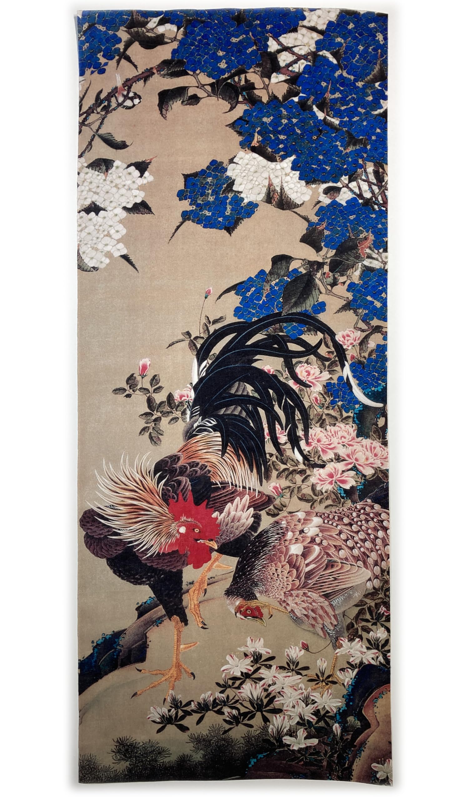 

Hand towel from all over the world: Ito Jakuchu, Hydrangea and Two Roosters