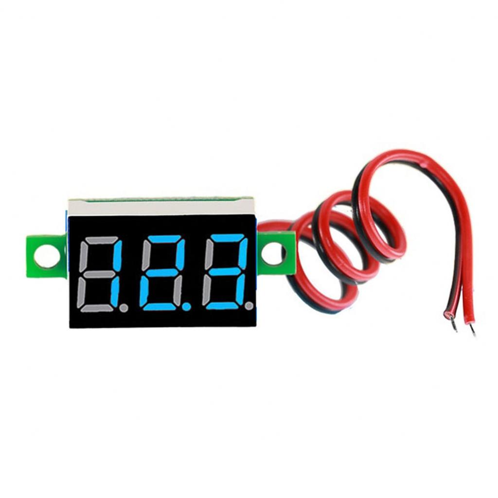 0,36 palcový LED digitální 2řádkový stejnosměrný voltmetr Červená Modrá Zelená DC 4,5-30V voltmetr