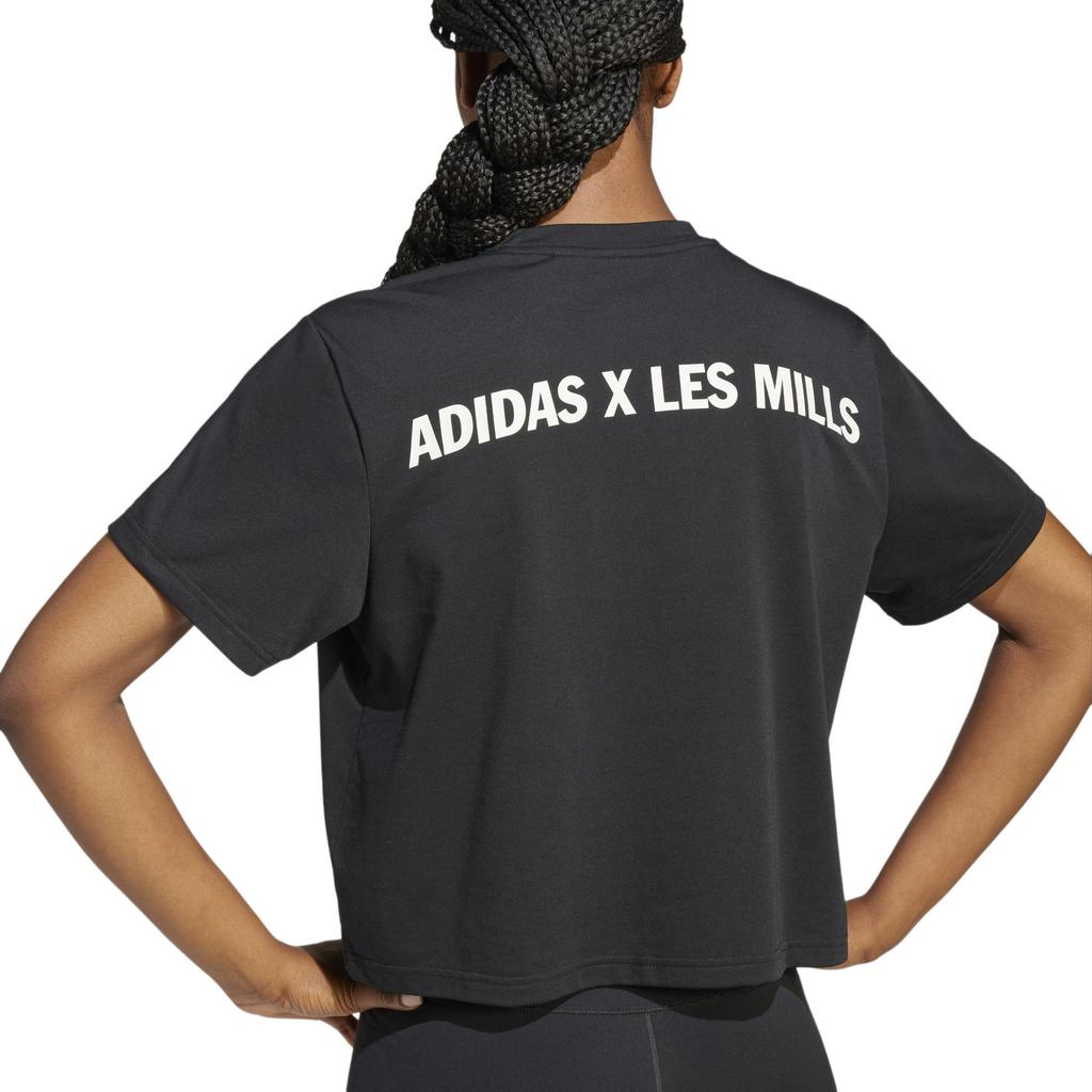 Adidas Short Sleeve LESMILLS Graphic Black Women's T-Shirt, (CT366, JW3869)