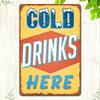 Retro Metallplåtskylt Kalla Drycker Väggdekor för Bar Garage Pub Man Cave