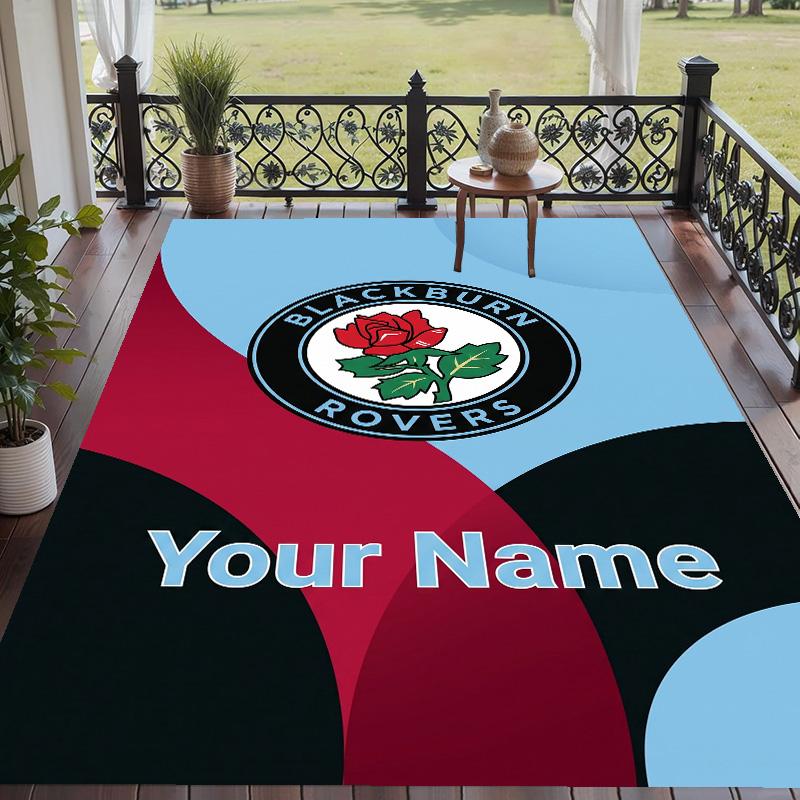 Custom Text Printed Rug Blackburn Rovers Football Non Slip Floor Carpet For Home Room Decor