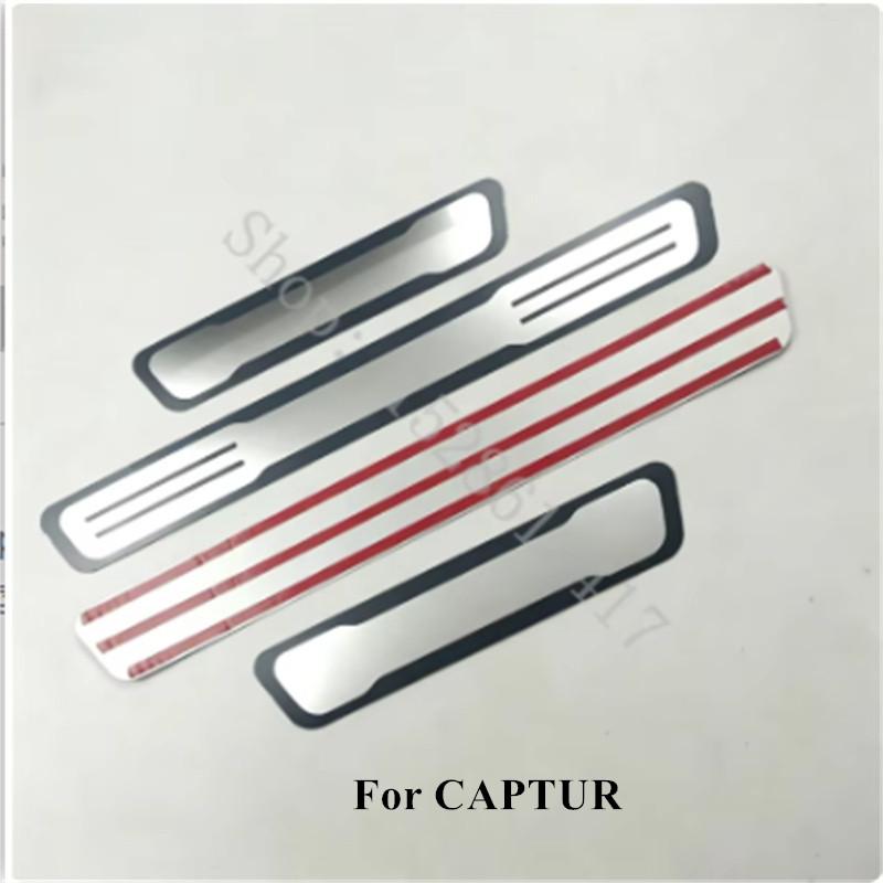 Stainless Sticker Door Sill Scuff Plate Guards Threshold Pedal Trim For CAPTUR 2016 2017 2018-2025 Car Accessories