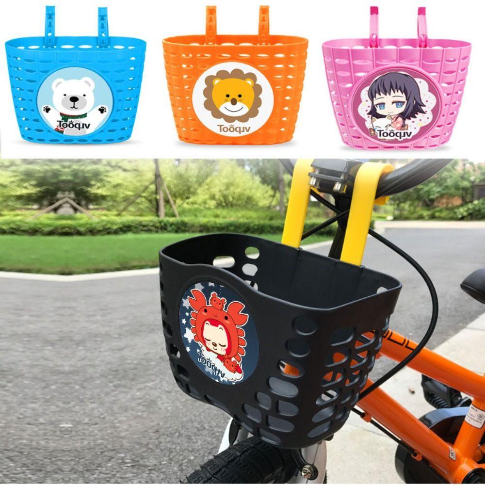 Multicolors Children Kids Basket Cartoon Patten Student Front Basket  Bike Accessories