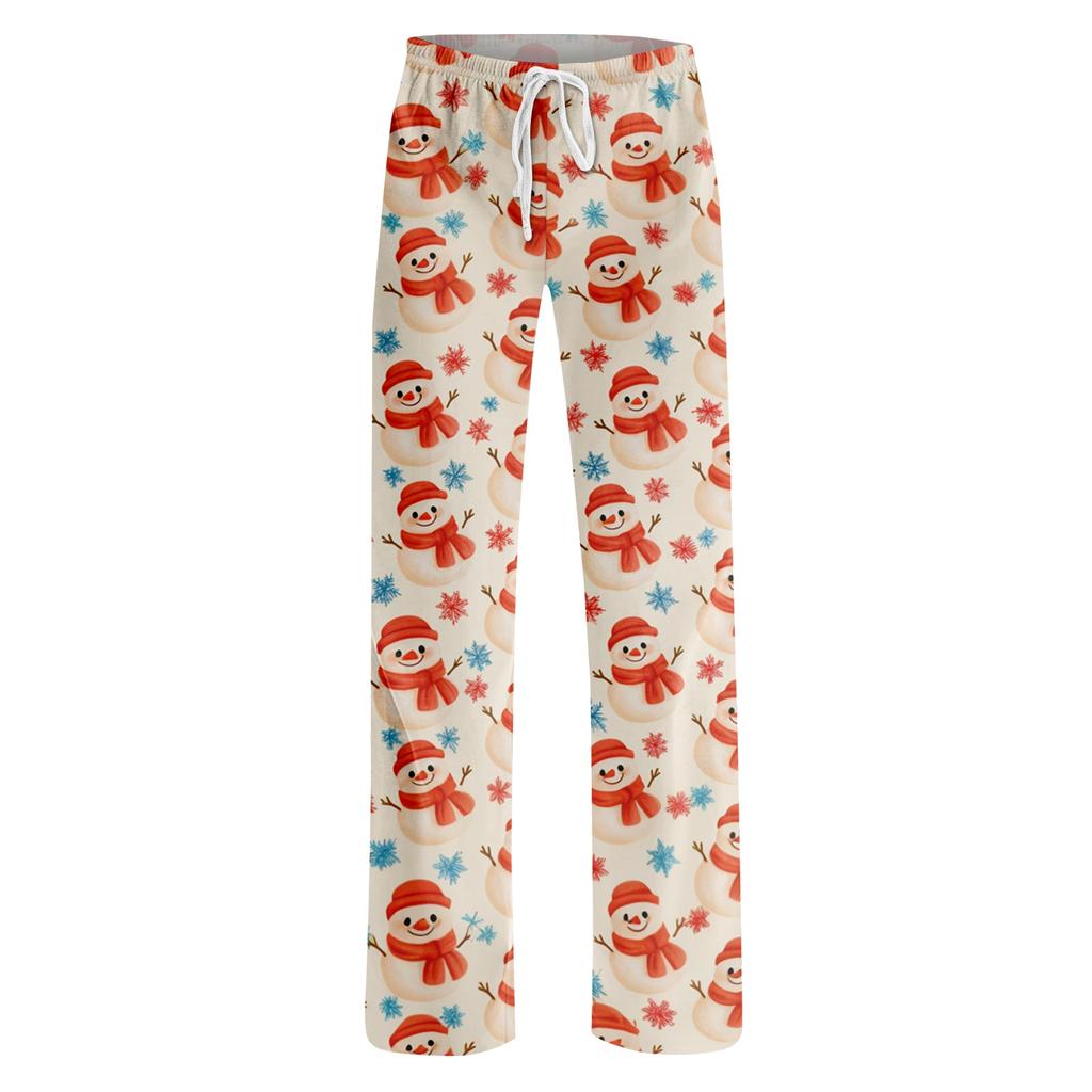 Women's Christmas Print Loose Fit Casual Pants for Holiday
