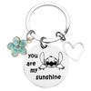 Stainless Steel "You Are My Sunshine" Engraved Keychain for Couples