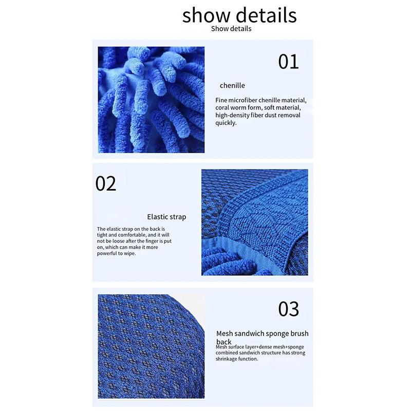 Car Wash Microfiber Chenille Car Wash Sponge Care Washing Brush Pad Washing Towel Auto Gloves Styling Accessories Gadget 2025