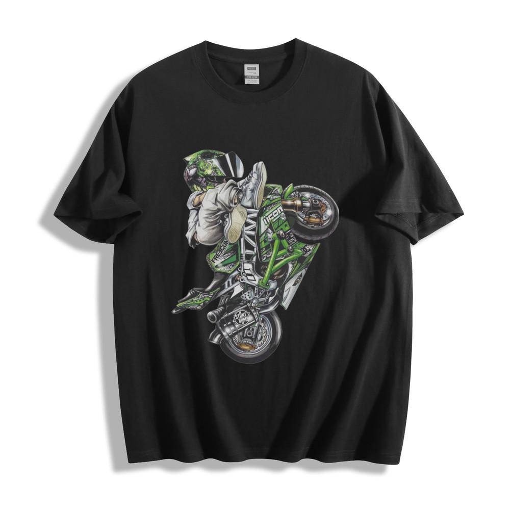 Green Stunt King T-Shirt - Epic Freestyle Biker Art Unisex Tee