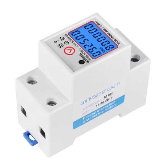 DDS6619-526L Electric Energy Meter 35mm Din Rail Installation Resettable 1000P/kWh Single-phase Electric Energy