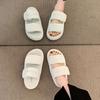 Thick-soled Heightened One-word Velcro Slippers 2025 New Fashionable and Comfortable Outer Wear Non-slip and Cool Slippers