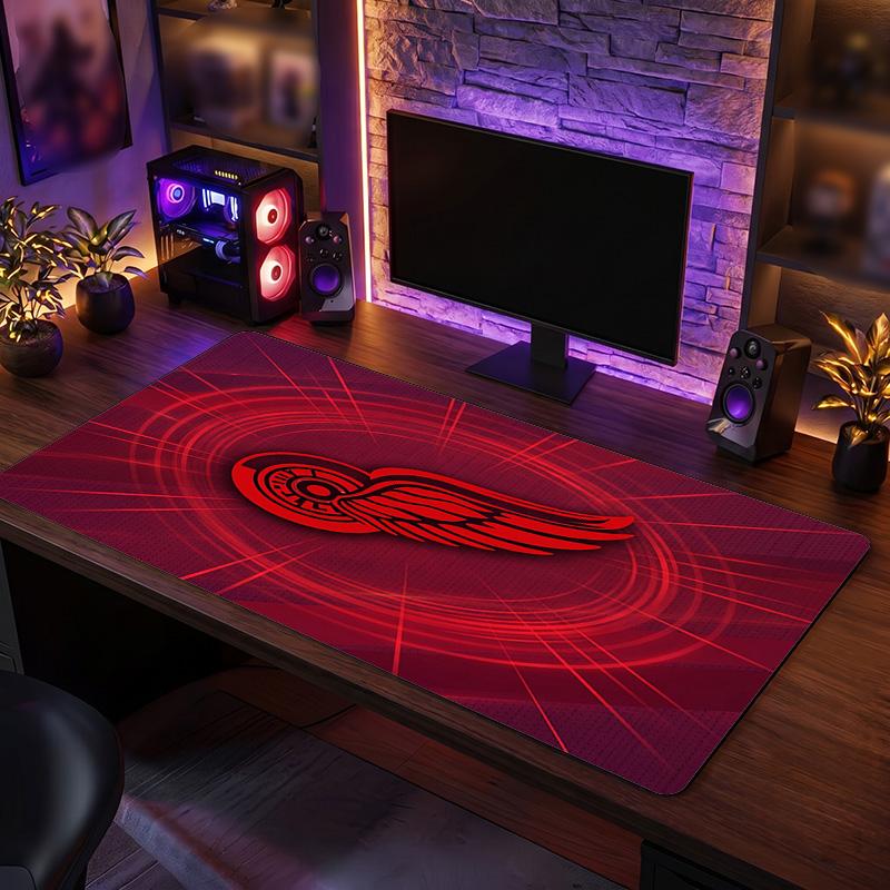 Detroit Red Wings Pattern Mousepad Anti?Slip Rubber Desk Pad For Gaming Working Desktop Decoration