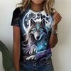 Summer Women's 3D Printed Crew Neck T-Shirt Fashion Versatile Breathable Trend Casual