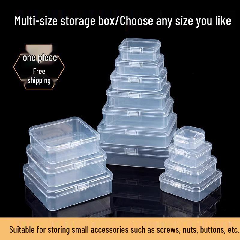 Clear Plastic Mini Storage Box with Lid for Electronic Components, Screws, and Accessories
