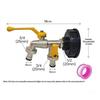 §1 Set 1/2'' 3/4'' IBC Water Tank Connector Garden Hose Tap Faucet Adapter With 2 Outlets Irrigation Joint Replacement Fitting