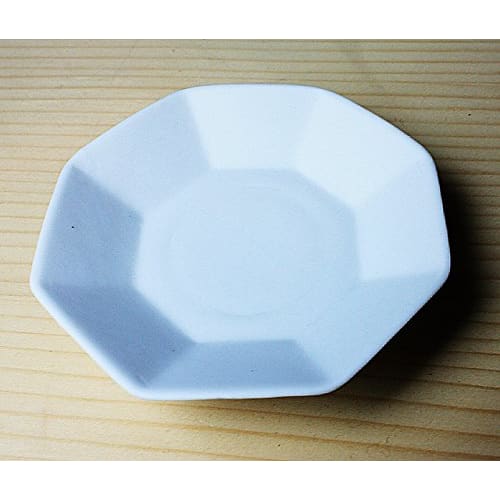 Kamidana No Sato Octagonal Unglazed Plates, 3-inch, Set of 5 [Salt Set] White