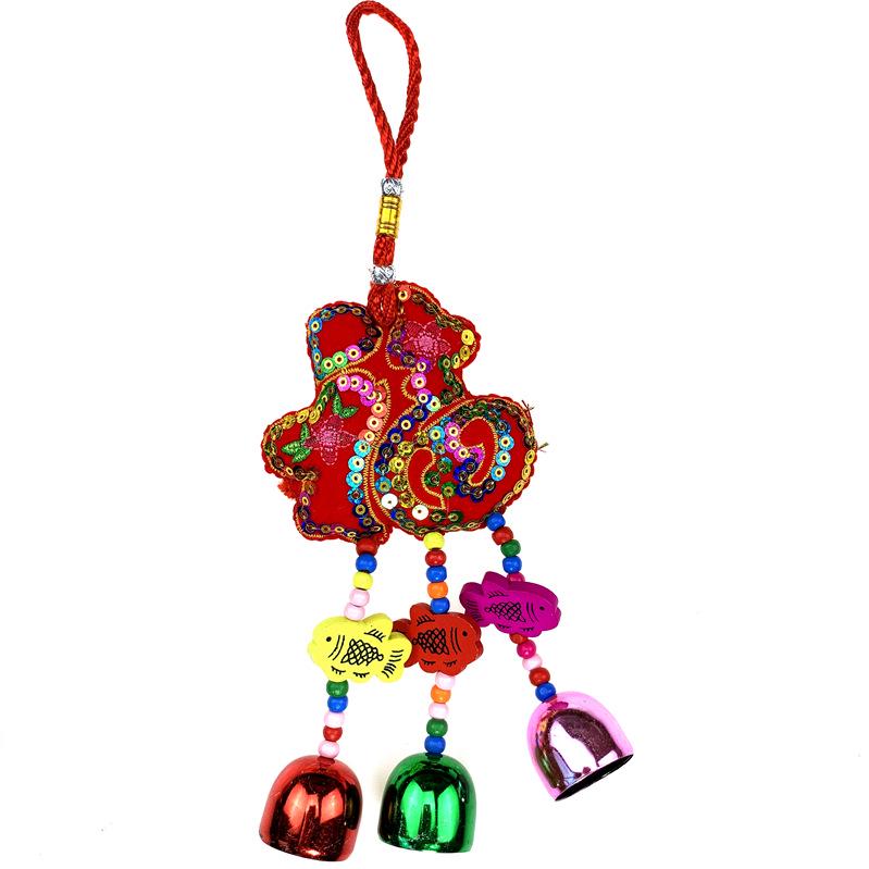 Chinese Style Snake Year Embroidered Scented Wind Chime Pendant for Home or Car