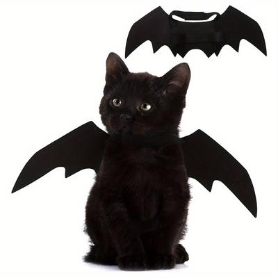 1/3 szt. Regulowany Kostium Czarnego Kota ze Skrzydłami Nietoperza Akcesorium Halloweenowe dla Zwierząt Domowych Kotów i Małych Psów Festiwalowa Zabawa Przebraniowa Cosplay Akcesoria