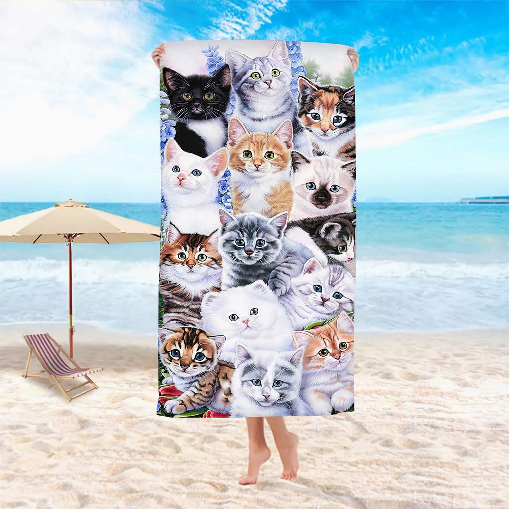 European And American Beach Towels Ins Wind Cows Animals Digital Printing Bath Towels Microfiber Beach Towels Quick Drying Water Absorption