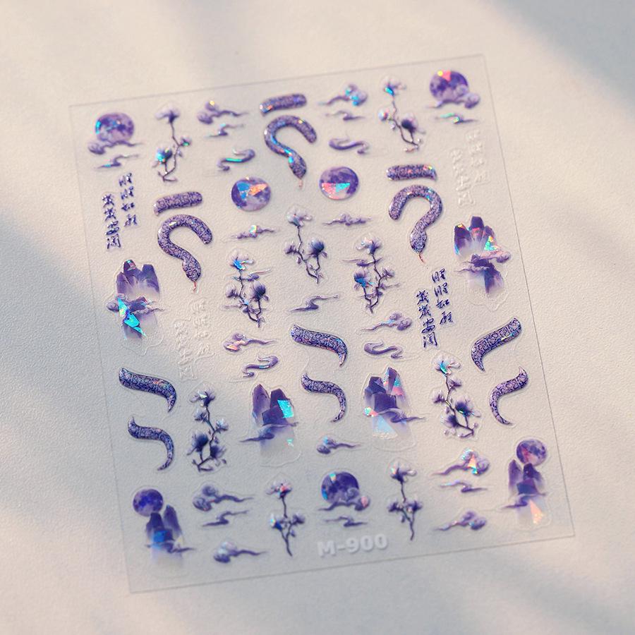 

TENSOR Матовые наклейки для ногтей из дробленого стекла и серии «Маленькая змейка» самоклеящиеся M900