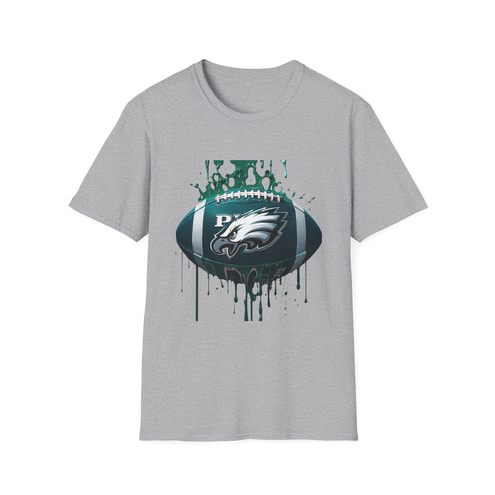 Philadelphia Football Drip Graphic T-Shirt | Paint Splatter NFL Tee L