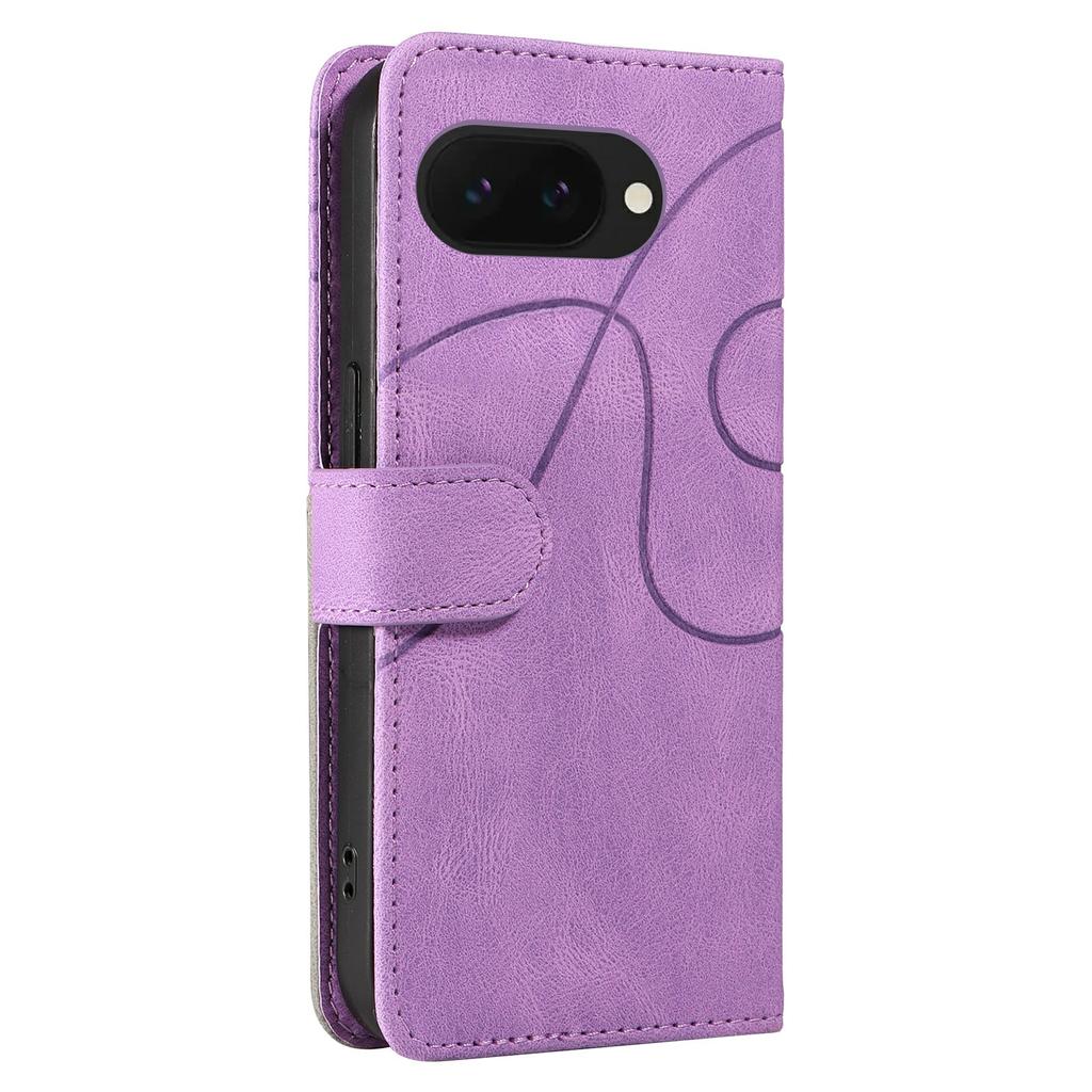 For Google Pixel 9a Leather Case Wallet Stand Color Splicing Phone Cover