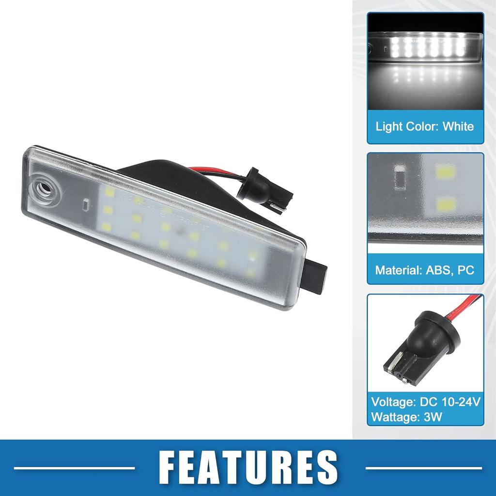Car 6500K White 3528SMD LED License Plate Light Assembly 8127348010 for Toyota Highlander 2008-2013 for Lexus RX300 1999-2003 ABS Clear Black (Set of