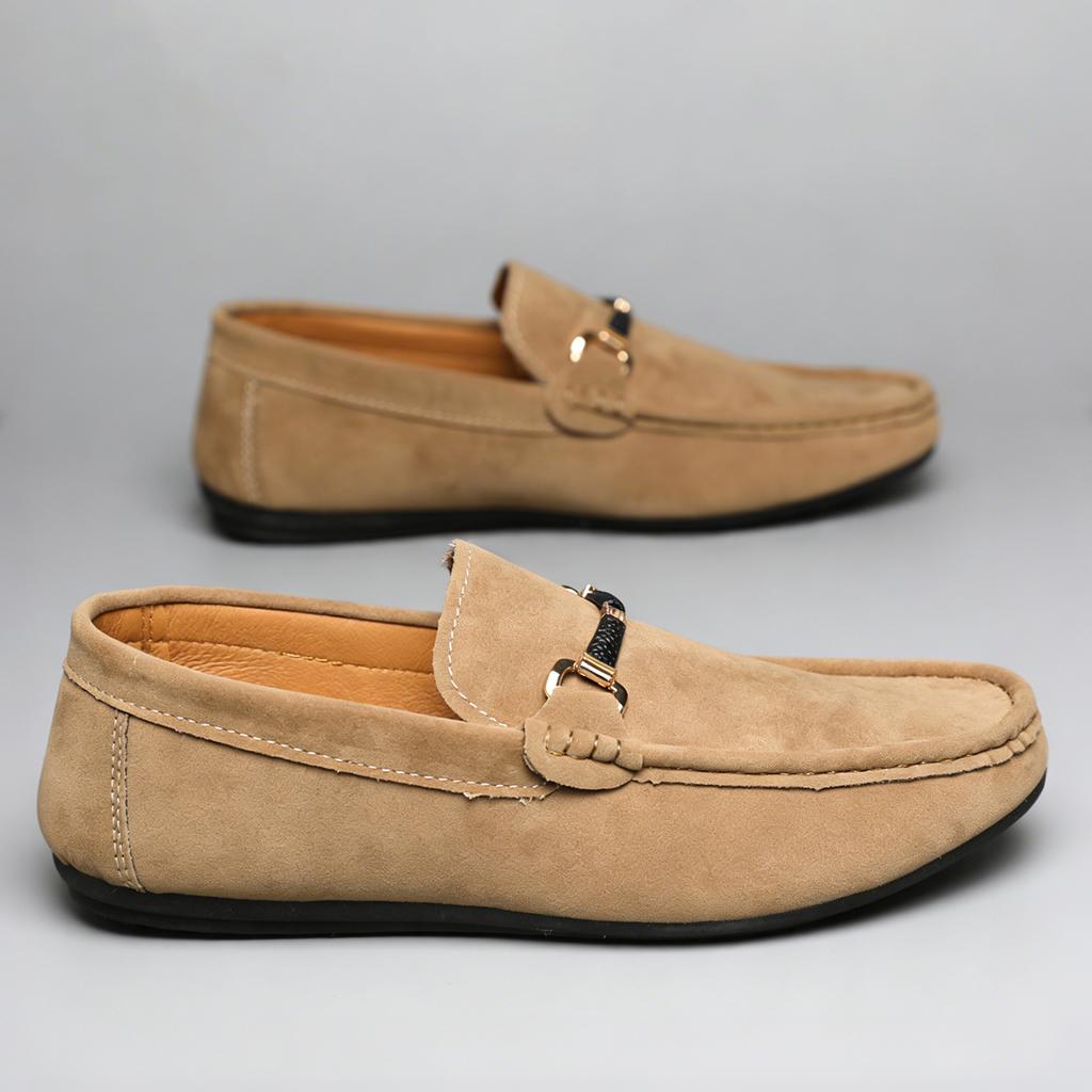 Classic Men's Suede Slip On Loafers Preppy Lightweight Breathable Wallking Driving Shoes Comfort Fashion Outdoor Men's Sneakers