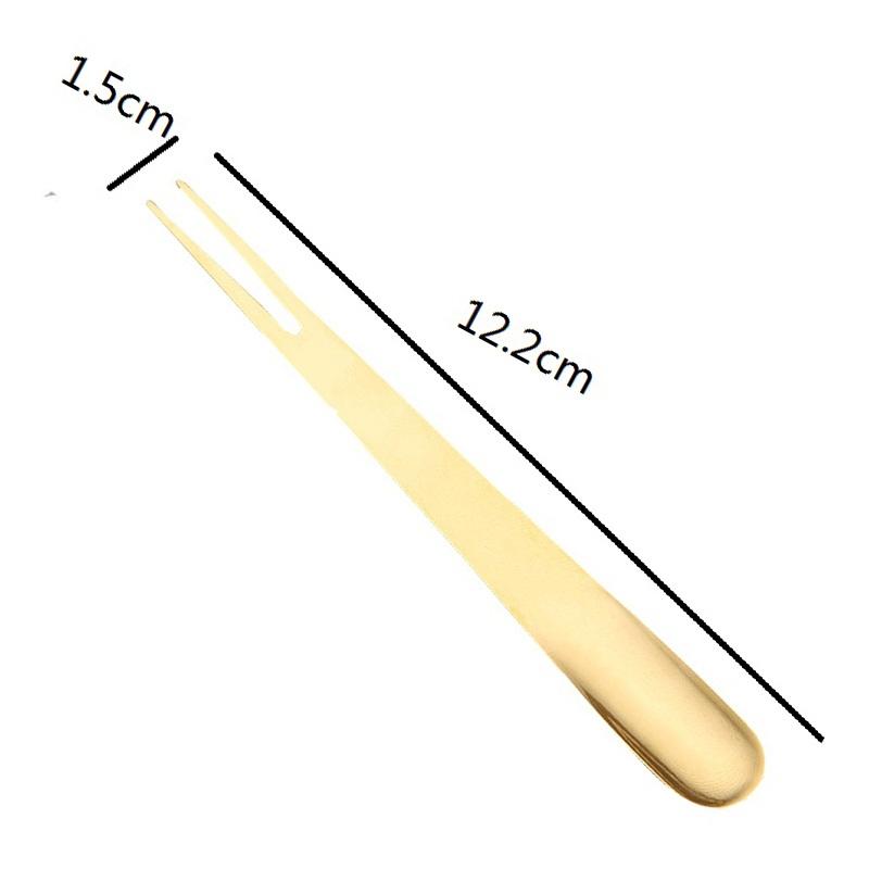 Rong Exhibition Furculiță din Oțel Inoxidabil Tacâmuri Vestice Furculiță de Fructe Lingură de Desert Furculiță Cadou Furculiță de Tort Două Farfurii Aurit Negru Lingură Furculiță
