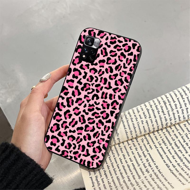 

Phone Case For Xiaomi Redmi note 14 Pro 14 13 12 11 10 Pro 14S 12S 11S Redmi 14C 13C 10 Pink leopard Animal Print Redmi Note 12 4G