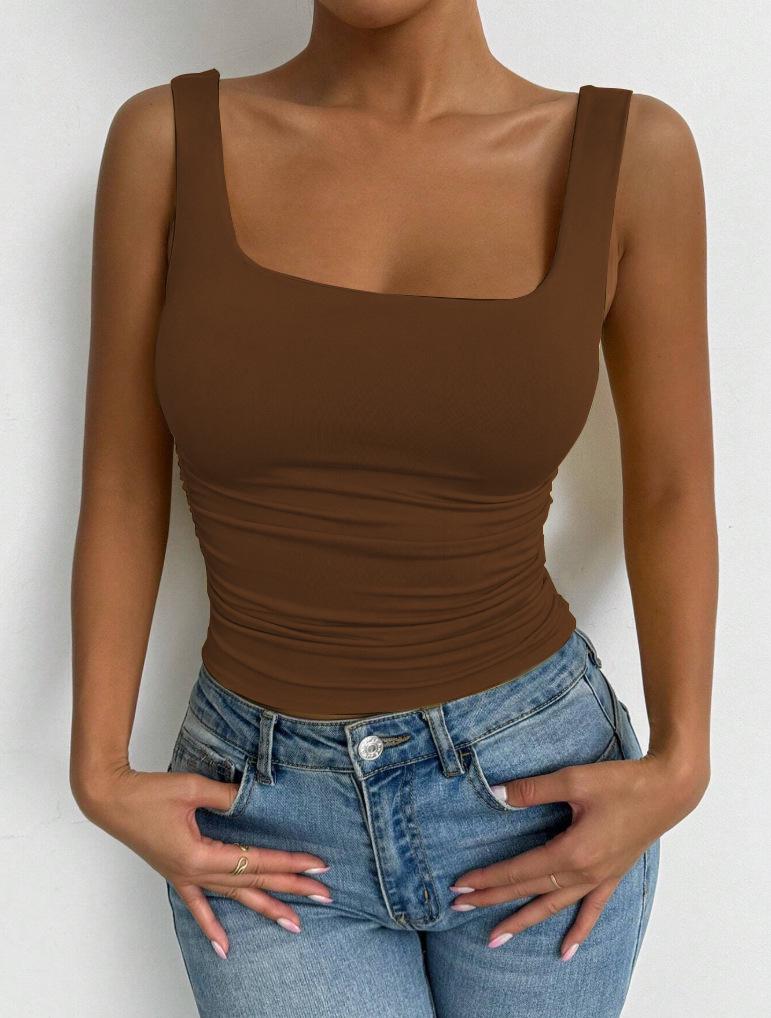 

2025 Жіночий безрукавний кроп-топ бодікон з квадратним вирізом Small