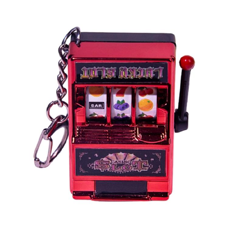 Miniature Fruit Slot Machines Keychain Charm Colorful Accessory for Bags Portable Entertainment Phone Chain Decoration