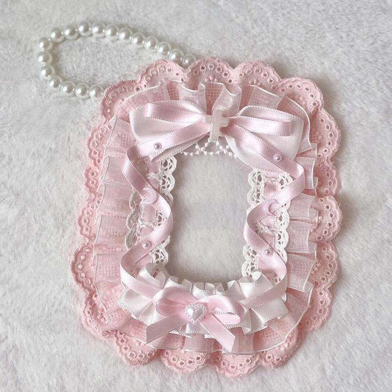 Kawaii Kpop Photocard Holder Sweet Lolita Style Bow Photo Card Protector Idol Photo Display Case Lace Photocard Case Gifts