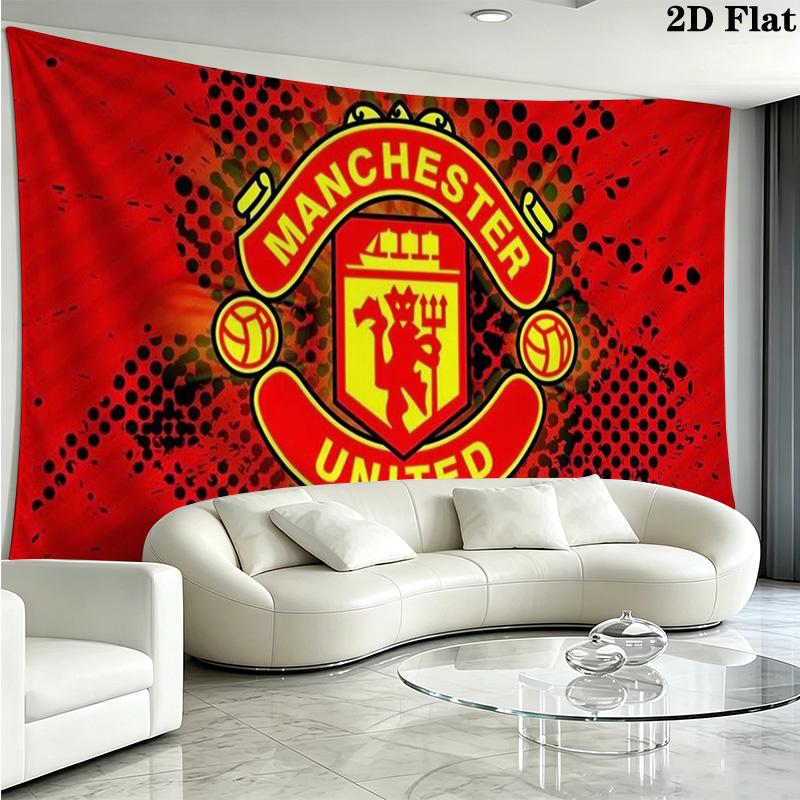 Manchester United Wall Tapestry Aesthetic Wall Hanging Printed Fabric Blanket Decorative Tapestries for Bedroom Living Room Home Decor