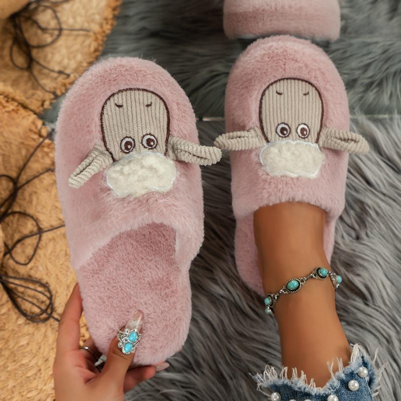 2025 New Women's Flat Shoes Autumn Closed Toe Warm Women's Home Cotton Shoes Indoor Casual Comfortable Women's Slippers