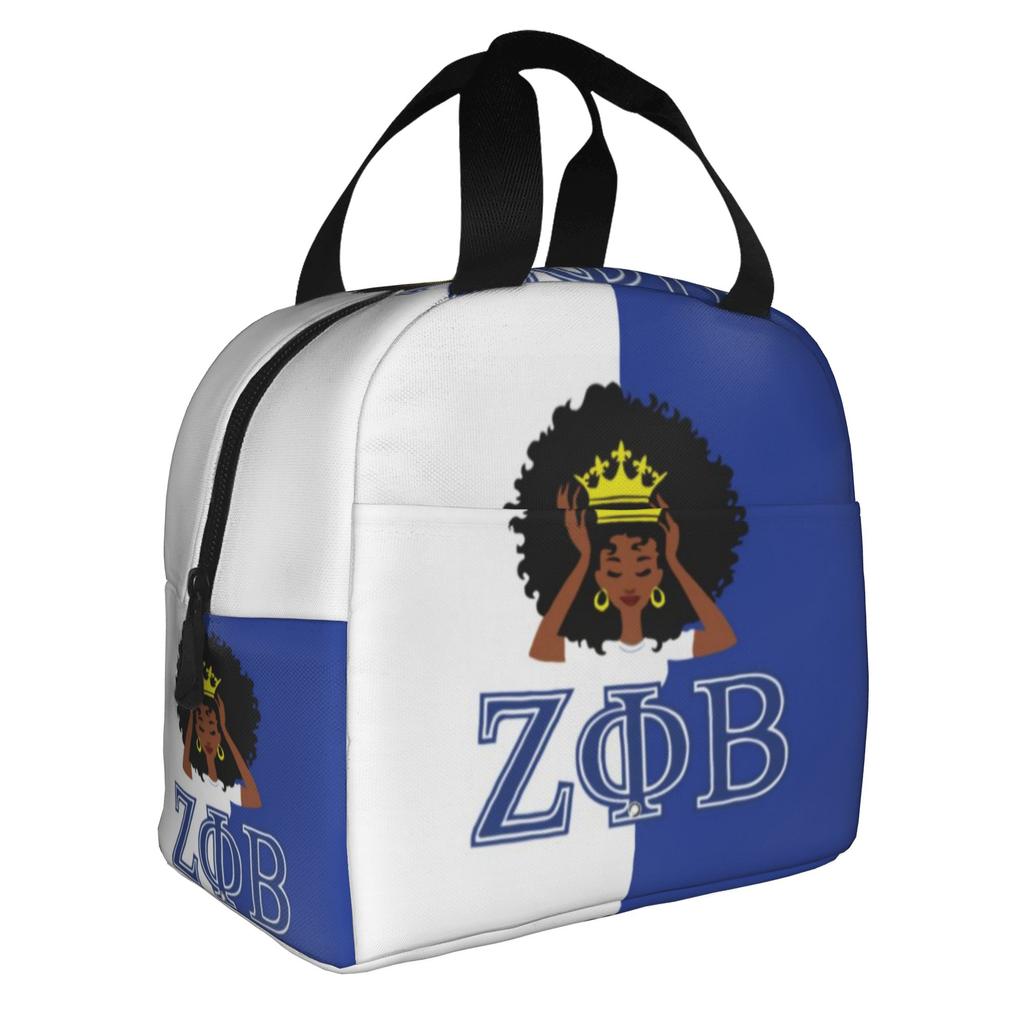 Zeta Phi Beta Sorority Logo Insulated Lunch Bags for School Office Greek Letter1920 Leakproof Thermal Cooler Bento Box Women Men
