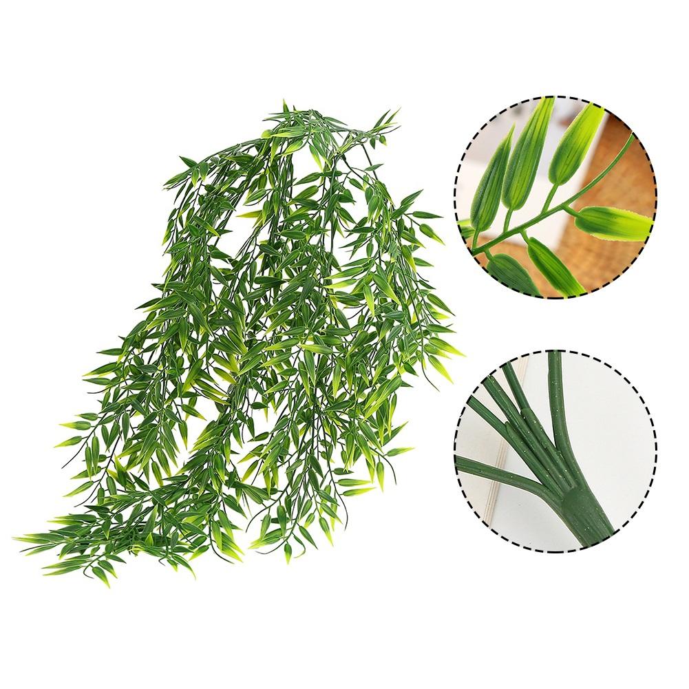 Artificial Plant Simulated Plant Greenery Fake Green Plants Plastic Fake Grass Leaves Wall Hanging Green Leaved Garden Decor