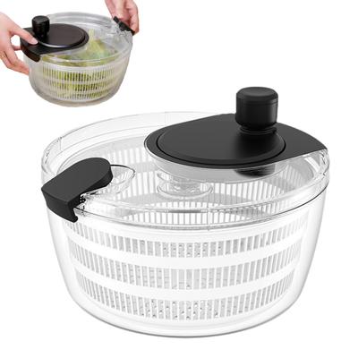 Salatschleuder Hand-Dehydrator Groß 4,2 Quart Transparente Schüssel mit integriertem Sieb Obst- und Gemüse-Trockner Leicht zu reinigen Kunststoff Küchenwerkzeug