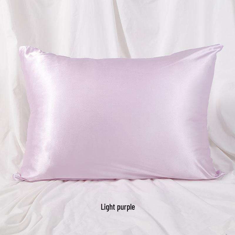 Solid Color Imitation Silk Pillowcase - Ice Silk Feel Satin Cushion Cover