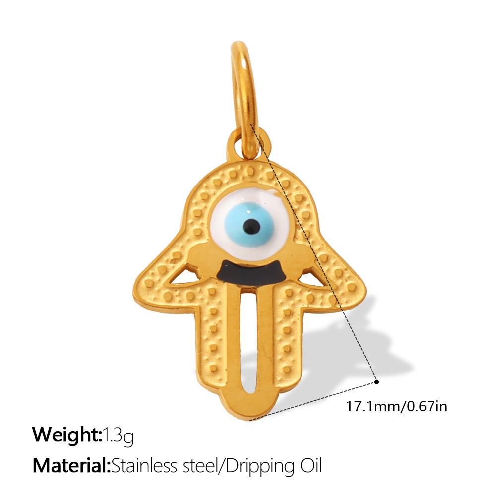 European and American retro exotic jewelry pendant golden Fatima hand evil eye element decorative pendant