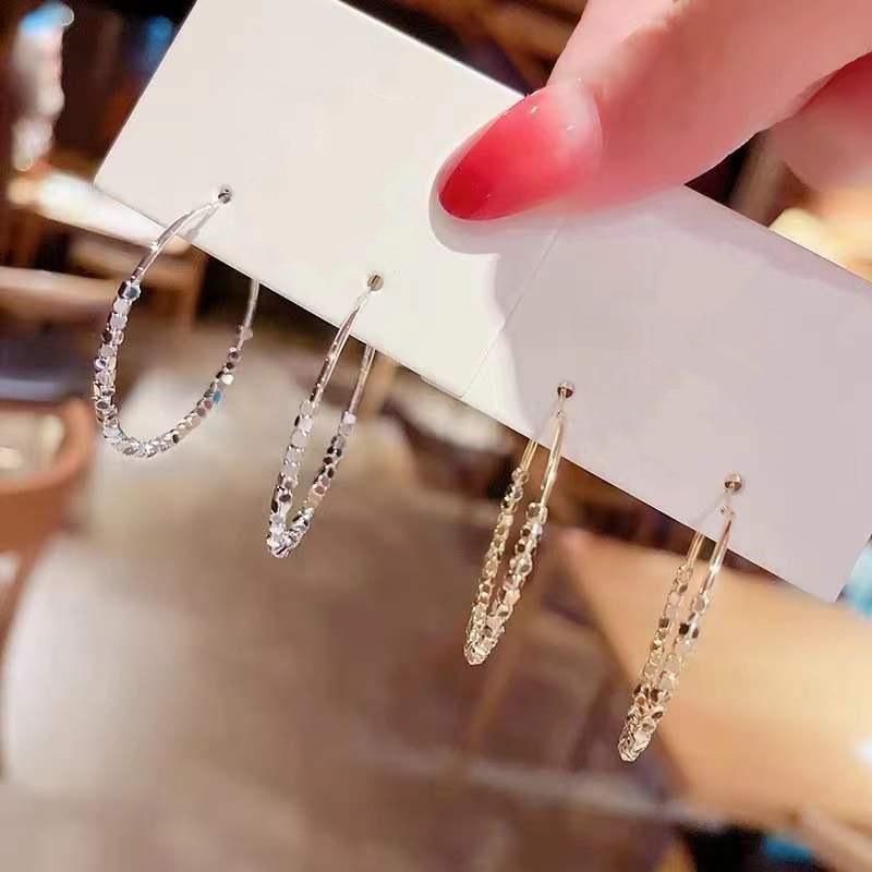 

Новые большие круглые серьги из серебра 925 пробы с иглами для женской атмосферы, простота и модные красные серьги в Интернете