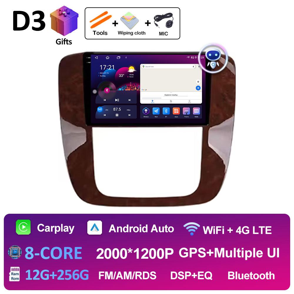 Android 14 For GMC Yukon Chevrolet Tahoe Suburban 2008 2009 2010 2011 2012 Wireless Carplay DSP Stereo Android OS BT Accessories