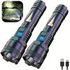 High-power Led Flashlight USB Rechargeable Torch with Display Zoomable Light with Battery Camping Hiking Lantern Emergency Lamp
